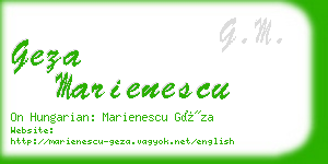 geza marienescu business card